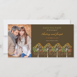 Save The Date Automne Automne Arbres Bois Mariage Bois Enregistr