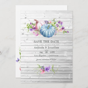 Save The Date Automne - Automne Floral Rustic Country Barne Mari