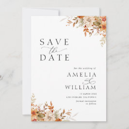 Save The Date Automne automne mariage floral enregistrer la date