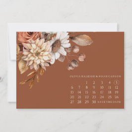 Save The Date Automne Floral Terracotta Enregistrer la date Cart