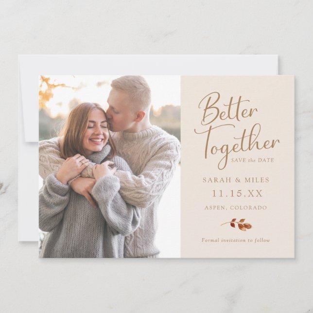 Save The Date Automne Mariage photo simple (Devant)