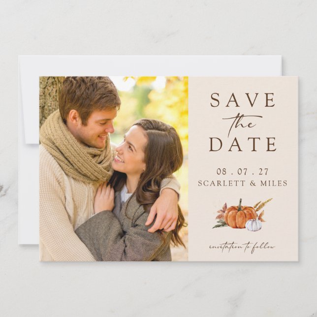 Save The Date Automne Terracotta Photo Enregistrer La Date (Devant)