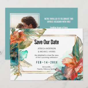 Save The Date Avec la photo Hibiscus Serenade Paradise