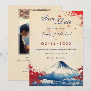 Save The Date Avec la photo Japonesque Harmonie avec Fuji