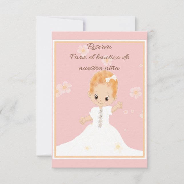 Save the Date Baby Girl Spanisch (Vorderseite)