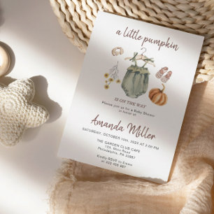 Save The Date Baby shower Citrouille minimaliste bébé