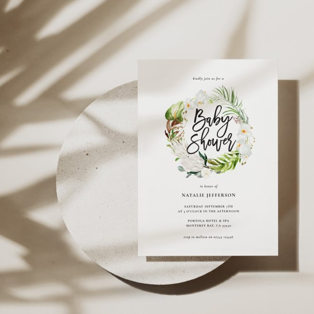 Save The Date Baby shower géométrique Pastel tropical+ or invita (Créateur téléchargé)
