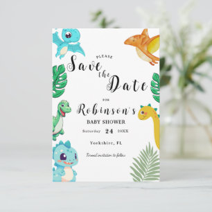 Save The Date Baby shower Little Dino
