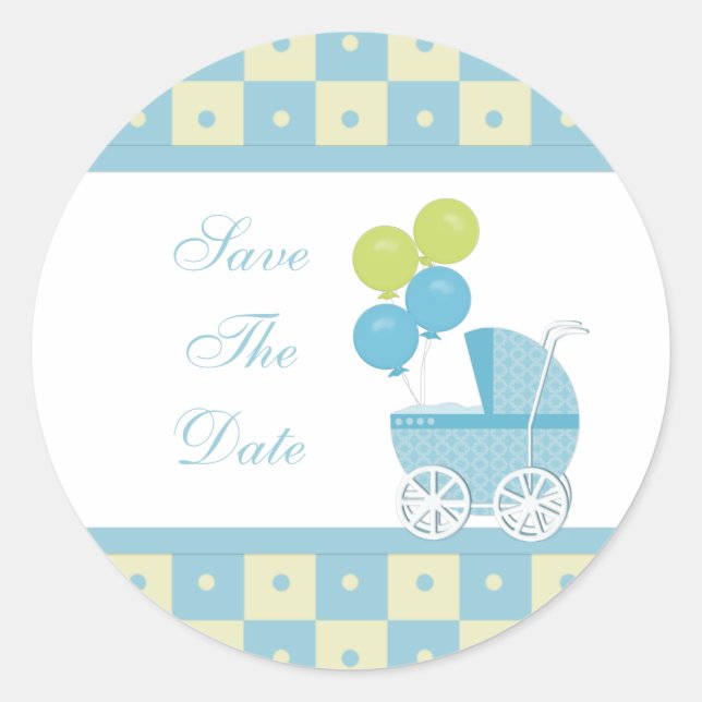 Save the Date Baby Shower Stickers (Vorderseite)