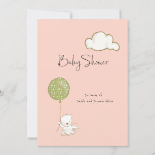 Save The Date Baby shower virtuel Porteur fille Peach rose