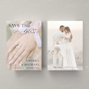 Save The Date Bague de fiançailles personnalisée Photo décolorée