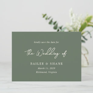Save The Date Bailee Olive Green Mariage moderne