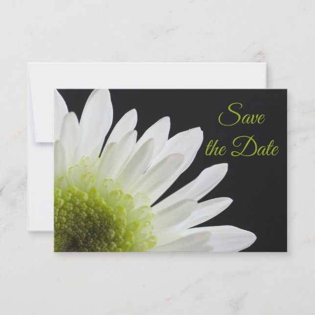 Save The Date Baise blanche sur mariage noir Enregistrer la date (Devant)