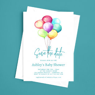 Save The Date Ballons Aquablau Baby Shower