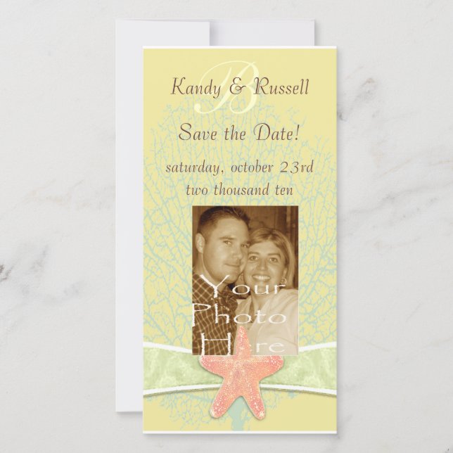 Save The Date Balnéaire Enregistrer la date Photocard (Devant)