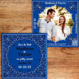 Save The Date Bandana Bleu Photo Appartement Enregistrer La Cart