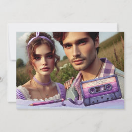 Save The Date Bande de cassette Retro Violet Vibes Enregistrer l