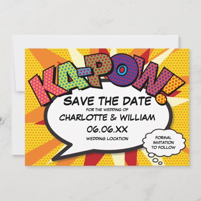 Save The Date Bande dessinée de divertissement moderne KA-POW (Devant)