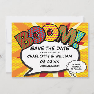 Save The Date Bande dessinée de plaisir moderne BOOM