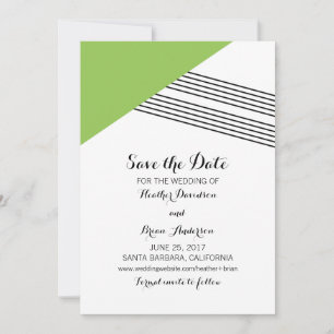 Save The Date Bande géométrique verte Enregistrer l'Invitation d