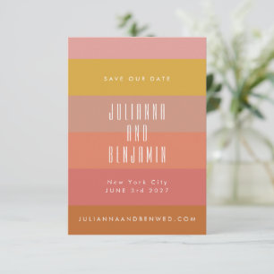 Save The Date Bandes géométriques modernes jaune orange d'été