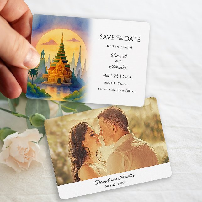 Save The Date Bangkok Thaïlande Destination Wedding Enregistrer  (Bangkok  Destination Wedding Save the Date)