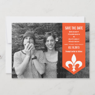 Save The Date Bannière orange chic fleuris Enregistrer la date I