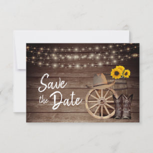 Save The Date Baril de bois de pays - Enregistrer la date