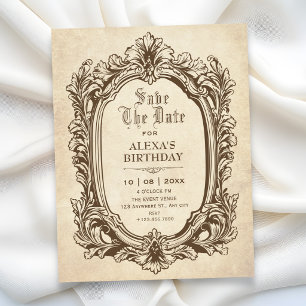 Save The Date Baroque antique orné vintage