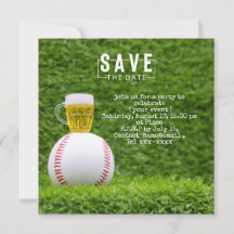 Baseball enregistrer la date pour la fête avec biè