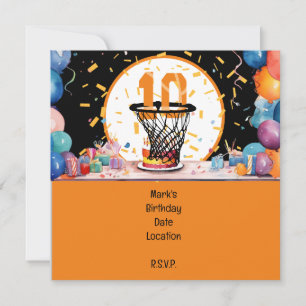 Save The Date Basketball 10e anniversaire avec numéro dans mini 