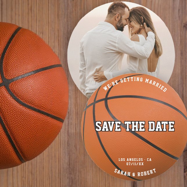 Save The Date Basketball Sport Mariage photo (Basketball Sport Photo Wedding Save The Date)