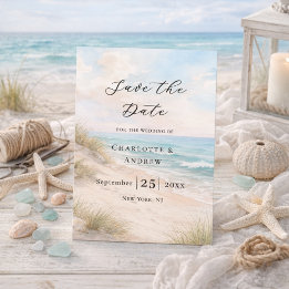 Save The Date Beach coastal modern wedding