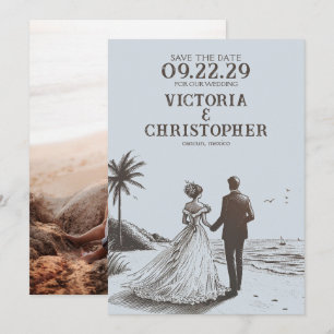 Save The Date Beach Couple Enregistrer la date