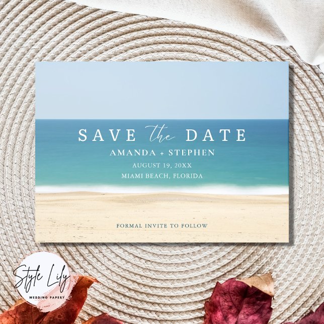 Save The Date Beach Destination Mariage Photo Enregistrer La Dat (Créateur téléchargé)