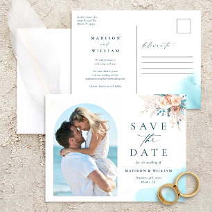 Save the Date Beach Destination Postkarte