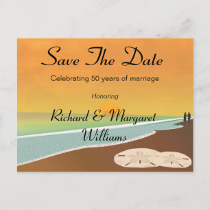 Save the Date Beach-Jahrestag Ankündigungspostkarte