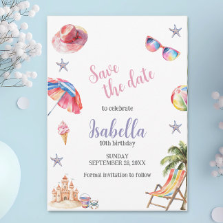 Save The Date Beach Party Tropical été