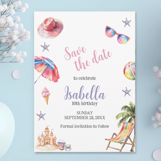 Save The Date Beach Party Tropical été (Créateur téléchargé)