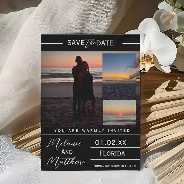 Save the Date Beach Photo Collage Einladung (Von Creator hochgeladen)