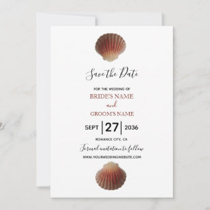 Save The Date Beach Seashell Mariage Mariage Enregistrer La Date