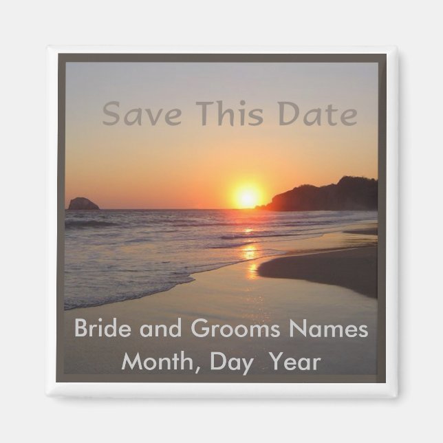 Save the Date - Beach Sunset Magnet (Vorne)