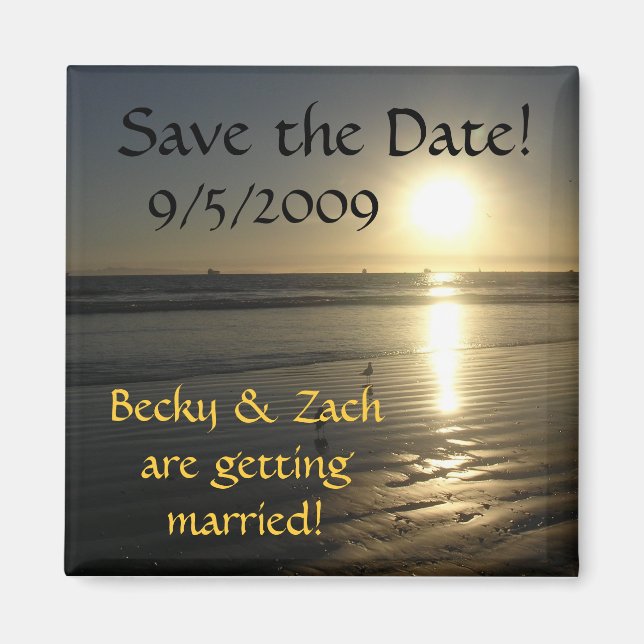 Save the Date Beach Sunset Magnet (Vorne)