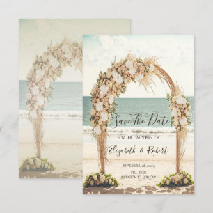 Save The Date Beach Wedding Chic Arbor Roses Enregistrer La Date