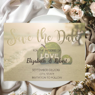 Save The Date Beach Wedding Couple, Amour Économisez La Date