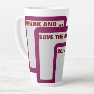 Save the Date bearbeitbare Aufkleber - Trinken und Milchtasse