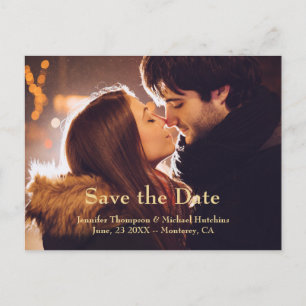 Save the Date Bearbeitbarer Text und Foto Postkart Ankündigungspostkarte