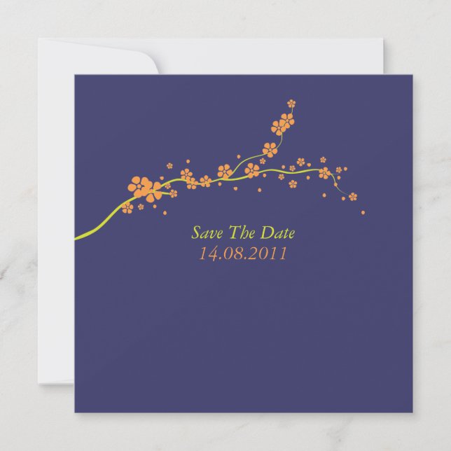 Save The Date Beau mariage en fleurs orange Enregistrer la date (Devant)