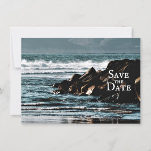 Save The Date Beau océan, Vagues et Rocks Beach Mariage