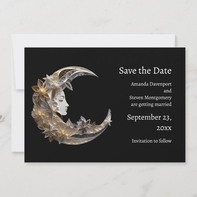 Save The Date Beau visage dans la lune (Devant)